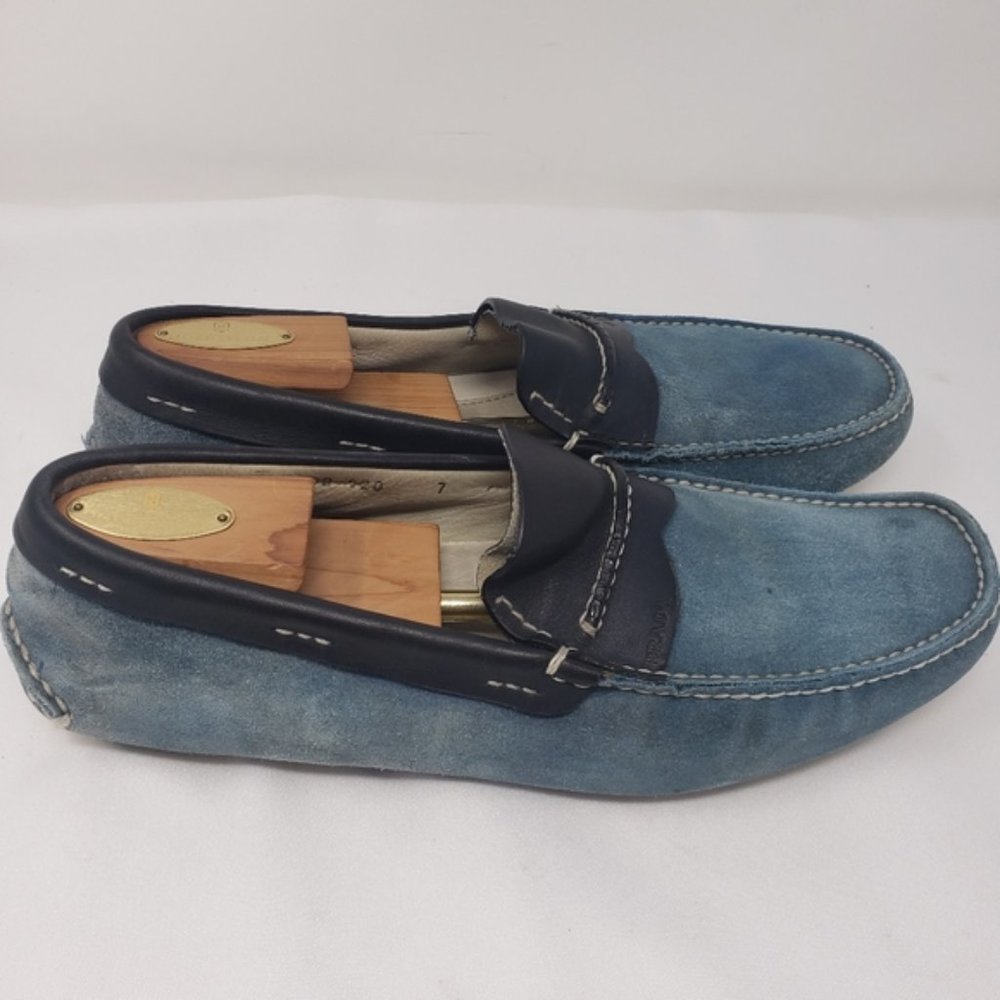 Prada Blue Suede Driving Shoes, Size 7 DD020 - Picture 5 of 8